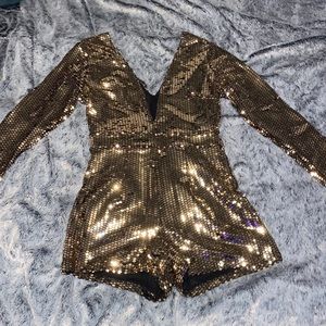 Disco Gold Romper- Medium